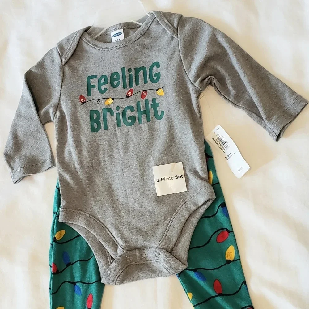 Old Navy & Carter Holiday Infant Onesie/Pajamas Bundle